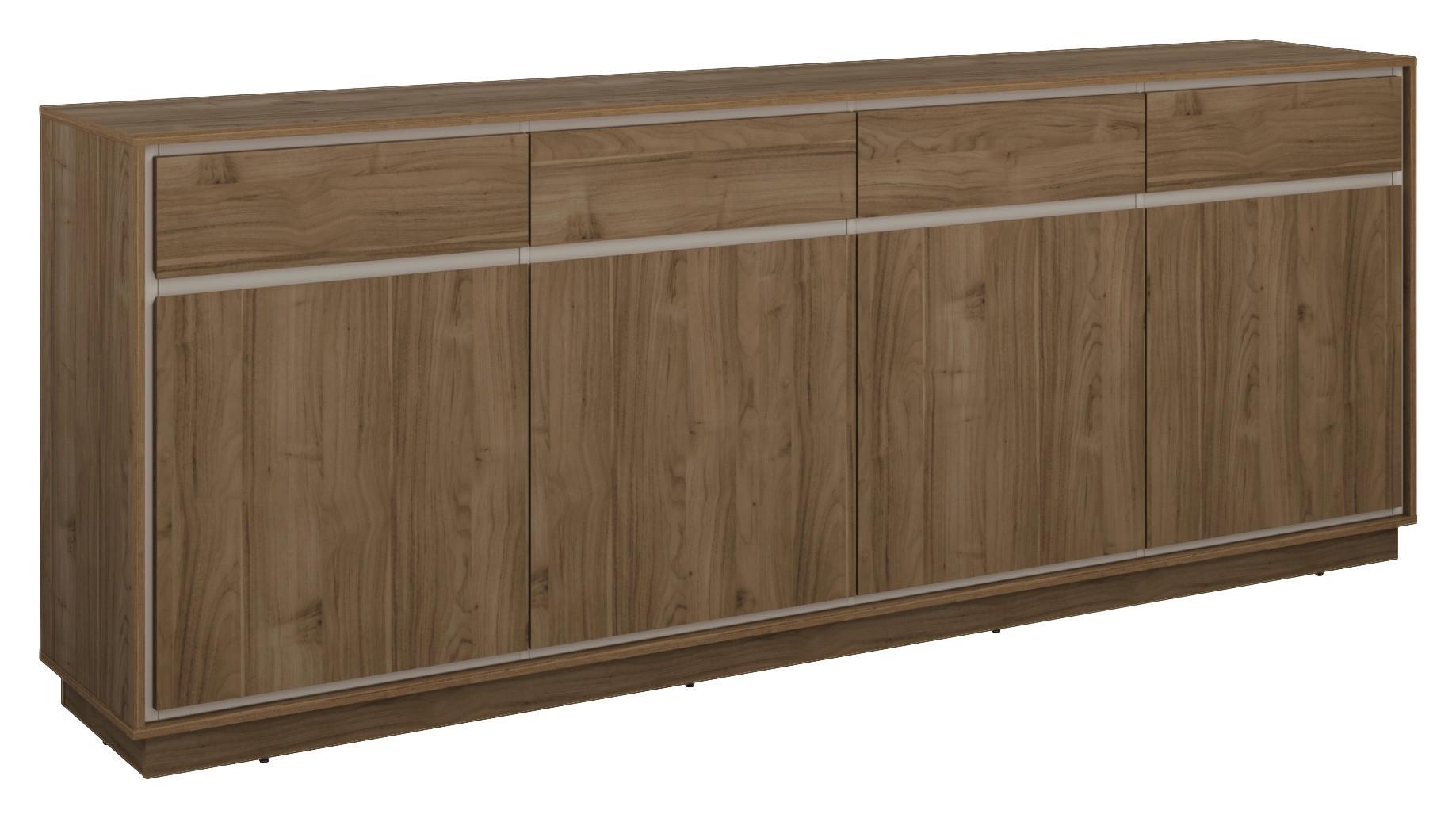 Komód Cosme - kasmírszínű/diószínű, Modern, faalapú anyag (220/84/40cm)