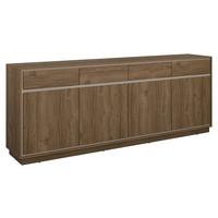 Komód Cosme - kasmírszínű/diószínű, Modern, faalapú anyag (220/84/40cm)