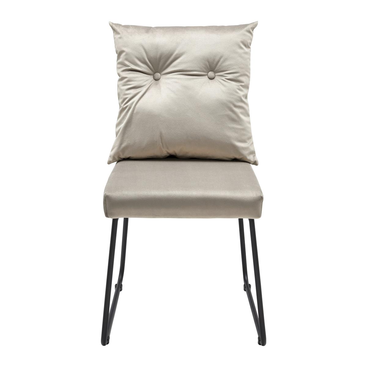 KRZESŁO BONO - czarny/taupe, Modern, metal/drewno (44/90/58cm) - Bessagi Home
