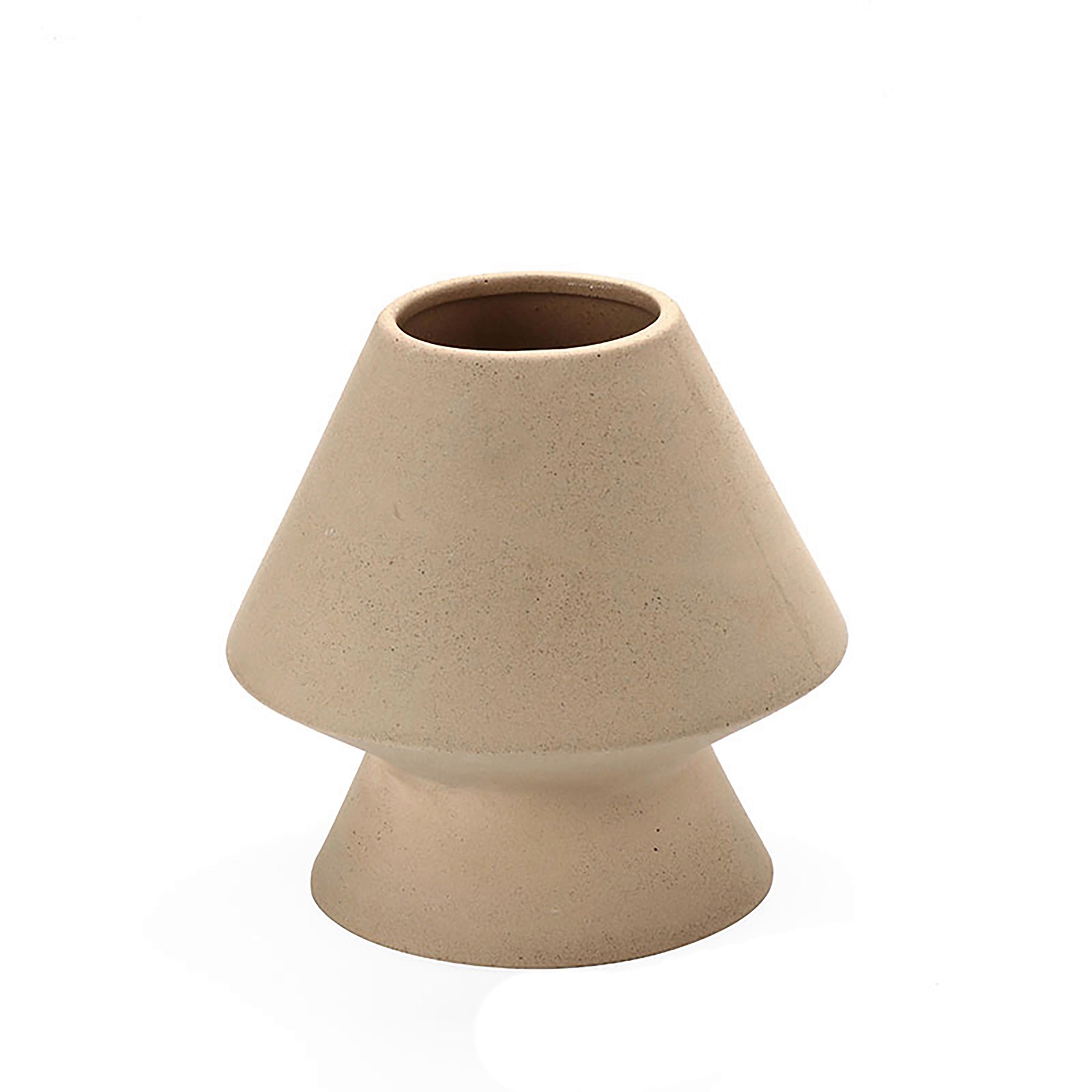Vase Geo in Sandfarben Ø ca. 16,9cm - Sandfarben, Keramik (16,9/16,6cm) - Modern Living