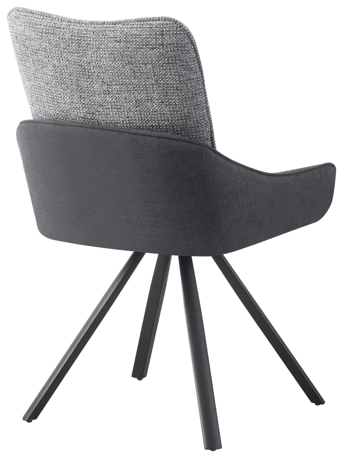 Scaun TESSA - negru/gri, Modern, lemn/metal (55cm) - Premium Living