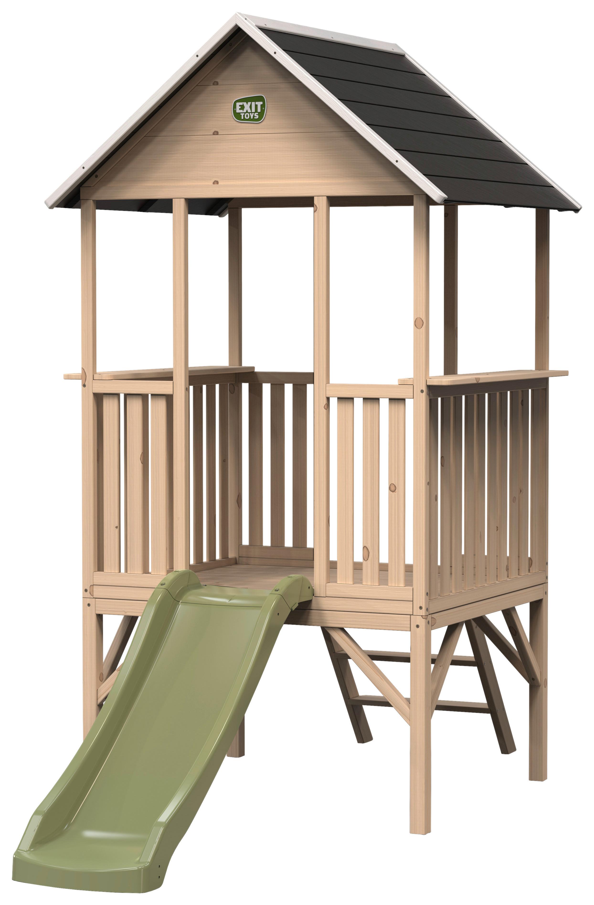 Igralna Hišica Exit Panorama 300, Naravne Barve - zelena/naravne barve, Konvencionalno, umetna masa/les (226/120/203cm) - EXIT Toys