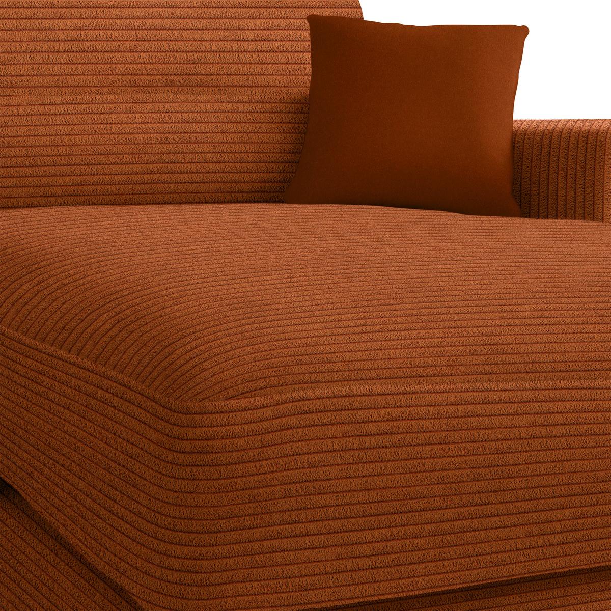 Ecksofa Fabiona rechts Rostfarben - Rostfarben/Schwarz, MODERN, Holz/Kunststoff (268/85/194cm) - Premium Living