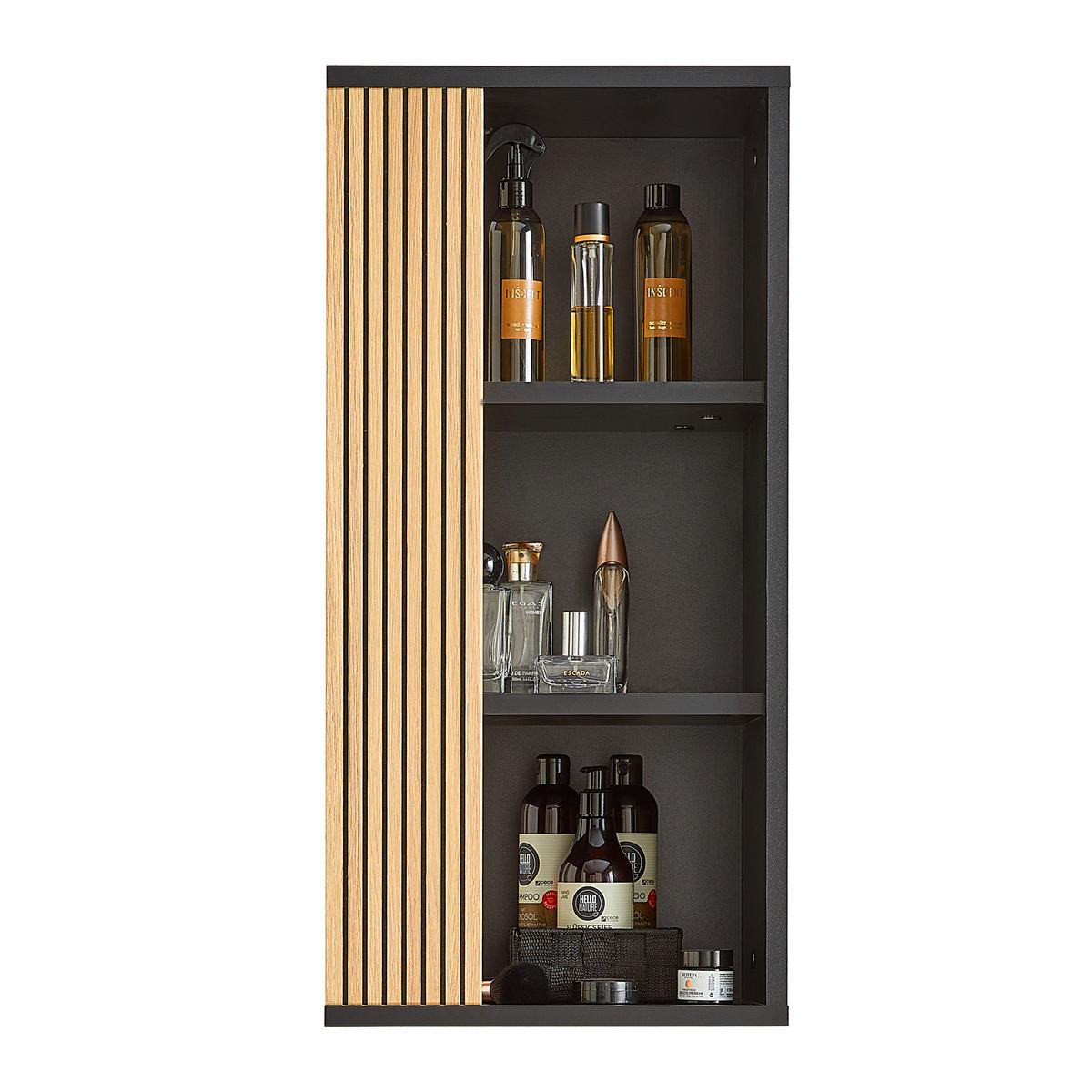 Gornji Element Za Kupaonicu Venezia - boje hrasta/crna, Lifestyle, drvni materijal (35/72/25cm) - Mömax