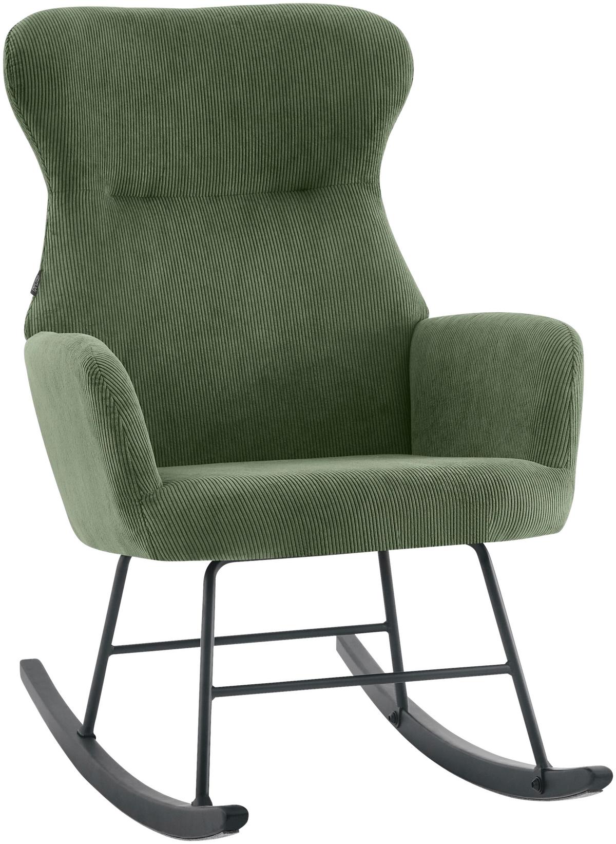 FOTEL BUJANY EMELY - zielony/czarny, Design, metal/drewno (65/97/94cm) - Ti'me