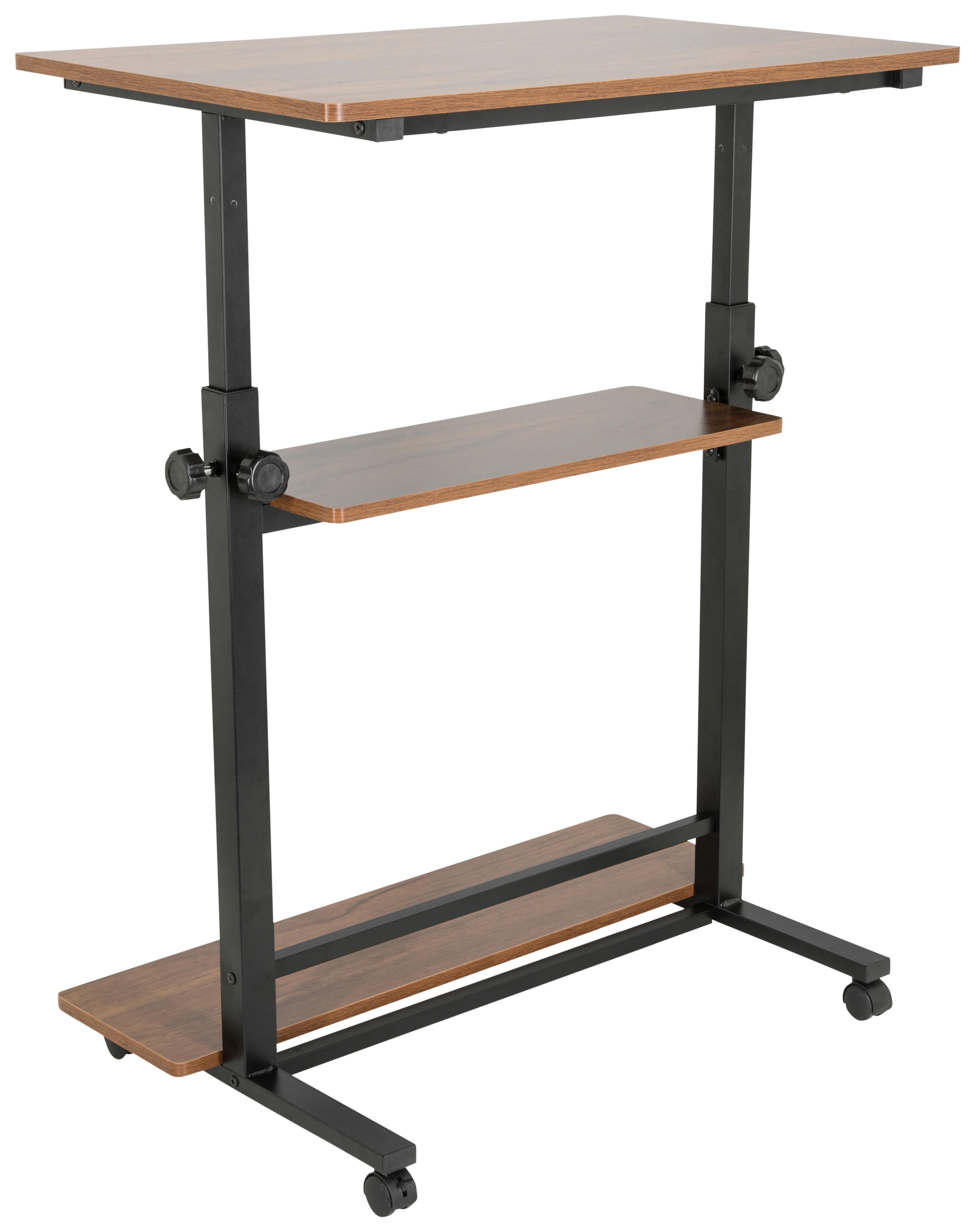 Pisalna Miza Workstation Ii, Črna, Hrast - črna/barva oreha, Basics, kovina/umetna masa (80/80x120/50cm) - MID.YOU