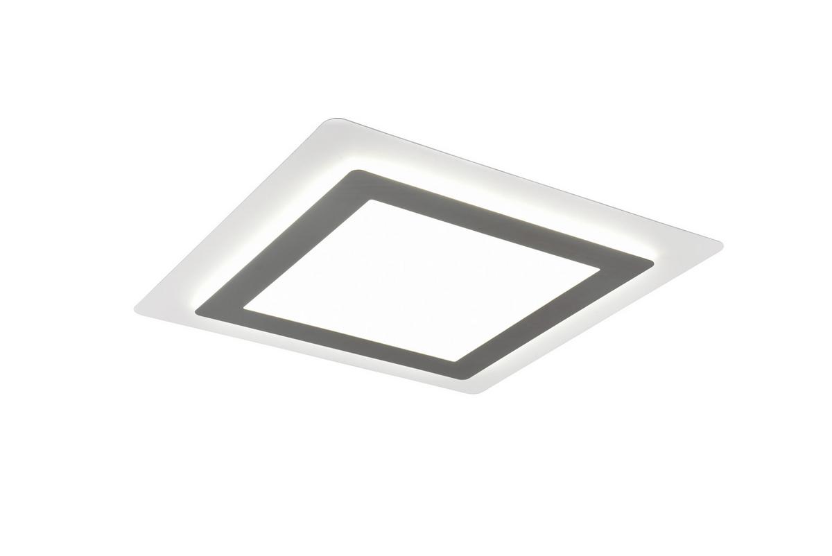 LED-Deckenfarbe Morgan in Weiß/Nickel max. 46 Watt - Weiß/Nickelfarben, Design, Metall (45/45/4,2cm) - Trio Leuchten