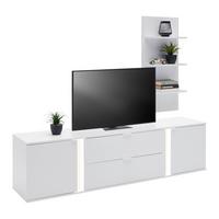 TV-Element Delio Weiß - Schwarz/Weiß, MODERN, Holzwerkstoff/Kunststoff (190/150/42cm) - Mömax