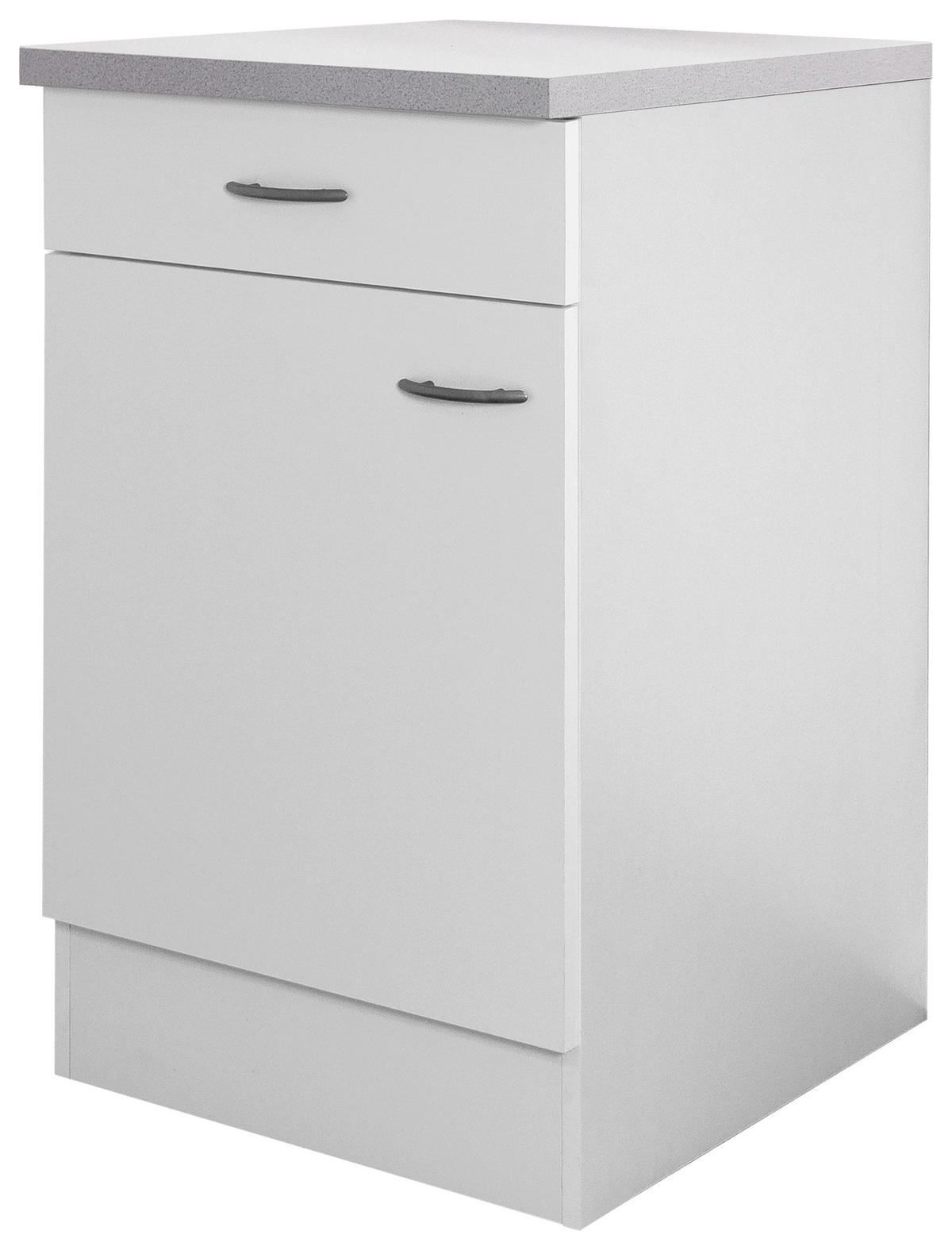Kuhinjska Spodnja Omarica Wito, Bela - barve nerjavečega jekla/bela, umetna masa/leseni material (50/85/60cm) - FlexWell