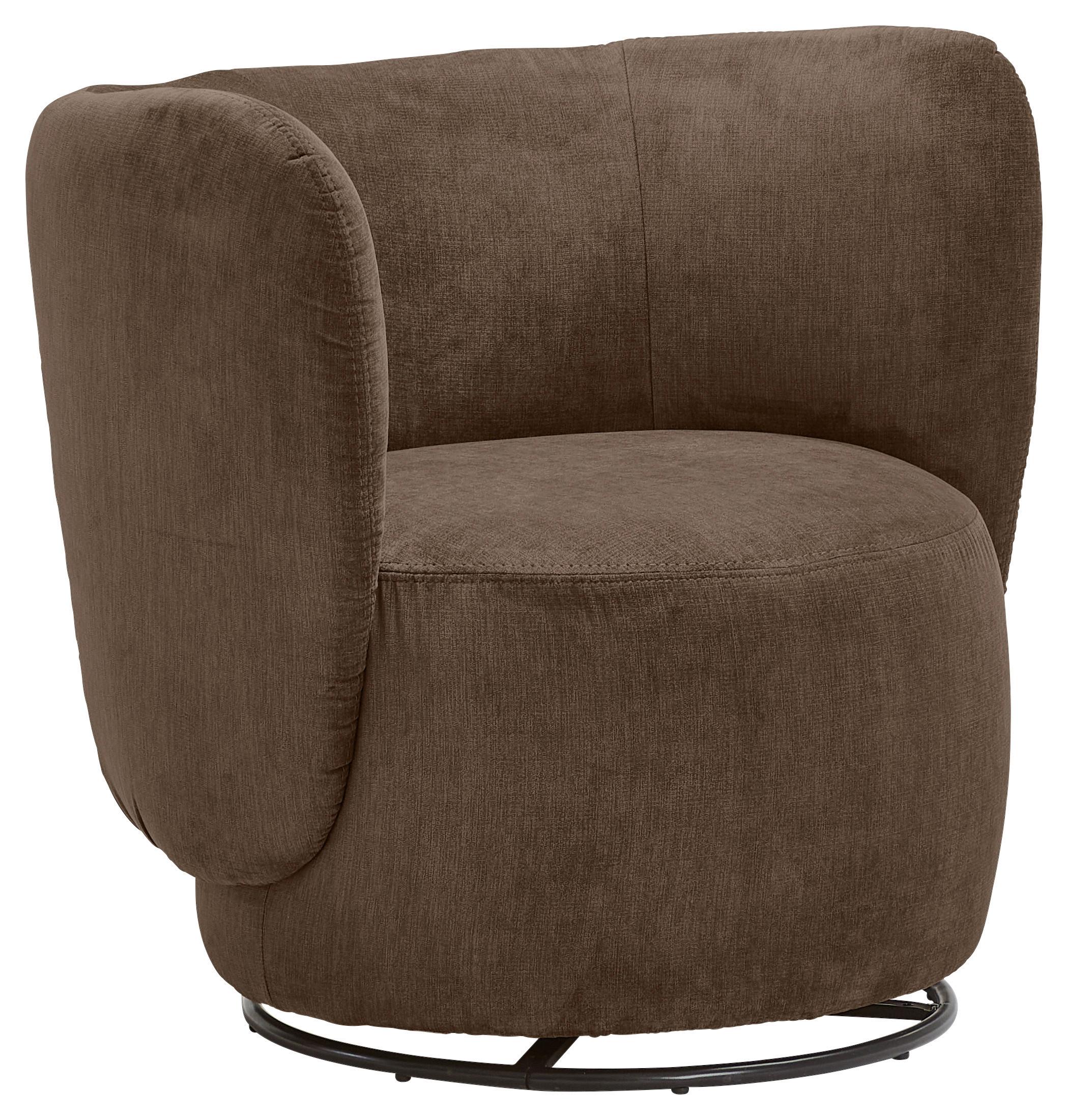 Cocktailsessel Boli Dunkelbrau - Dunkelbraun/Schwarz, Design, Textil/Metall (92/80/84cm) - Livetastic