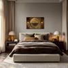 CANVASTAVLA SILVER - brun/guldfärgad, trämaterial/textil (120/80cm) - Mömax