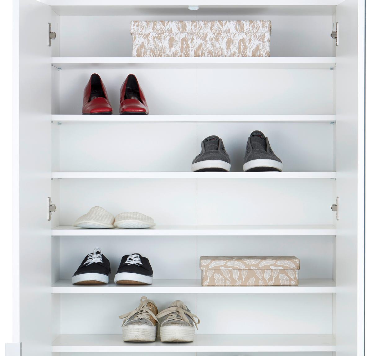 Dulap pentru pantofi MX 150 - alb, Modern, material pe bază de lemn (80/190/38cm) - Modern Living