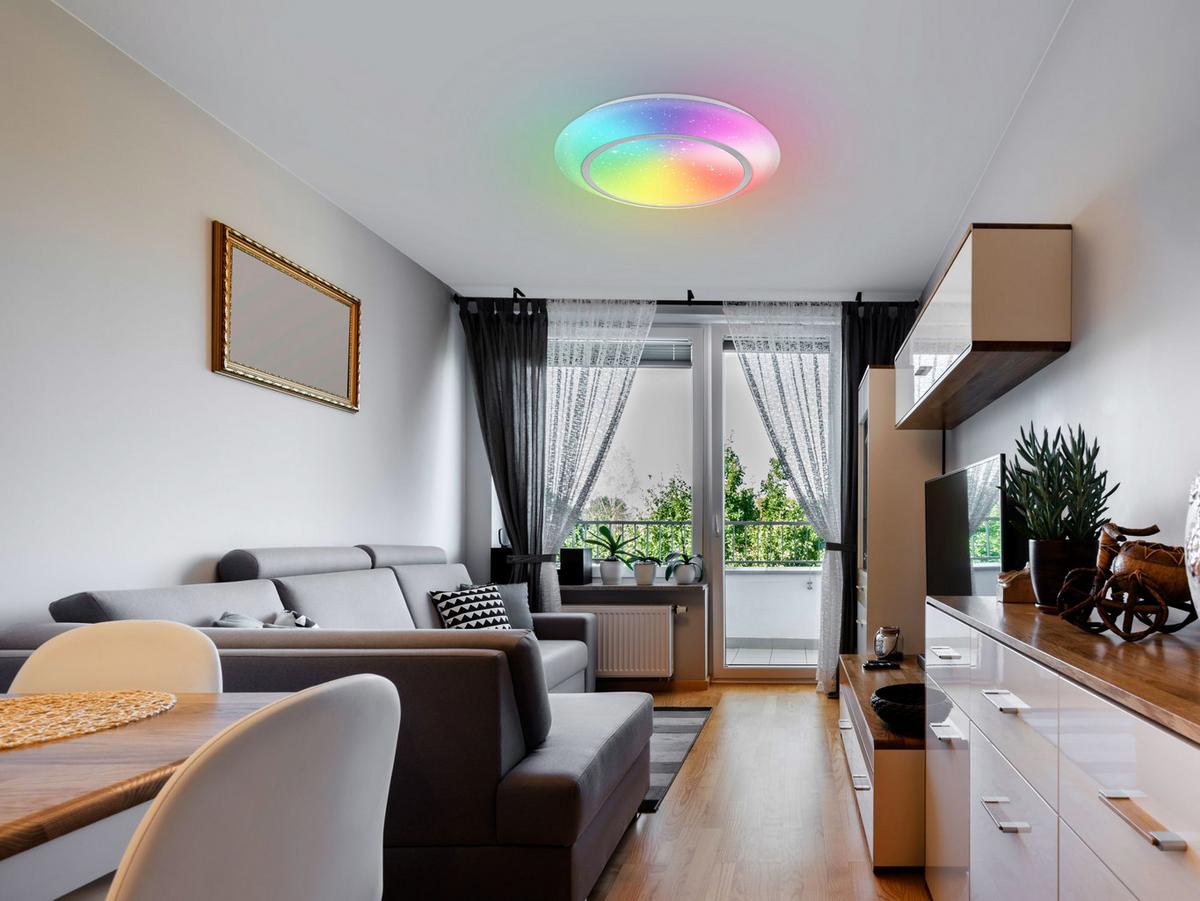 LAMPA SUFITOWA LED RAINBOW *SBN*SH* - biały, Lifestyle, tworzywo sztuczne/metal (50/9cm) - Novel