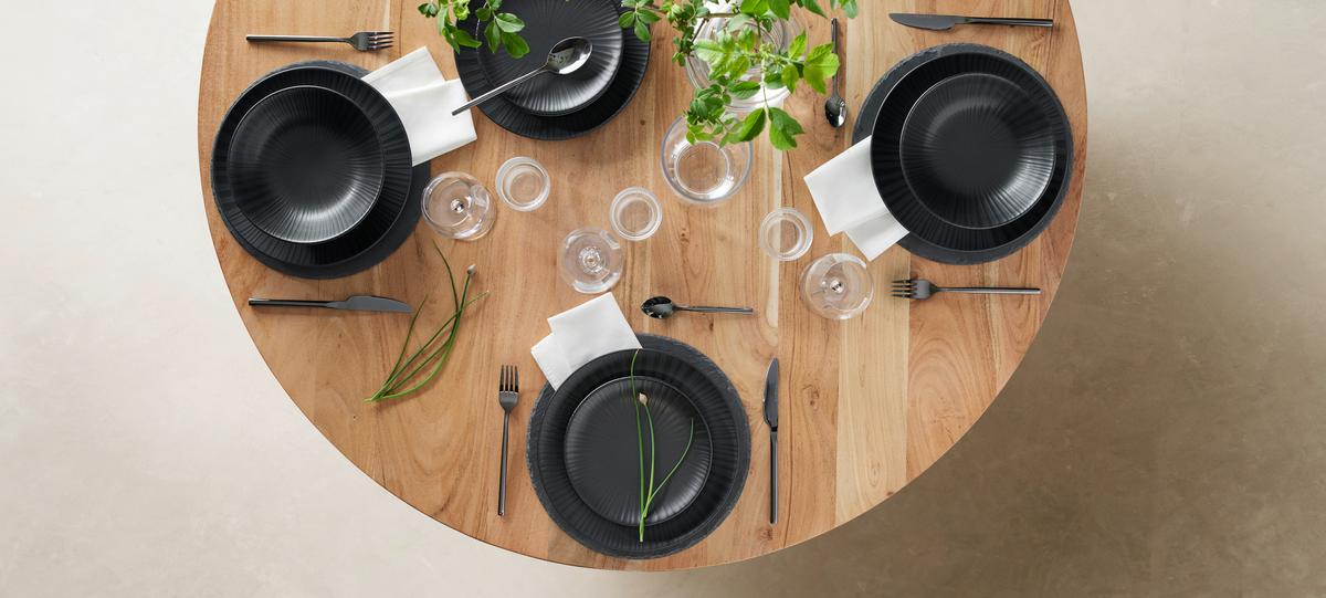 Jedilni Servis Blacky - črna, Moderno, keramika - Mömax