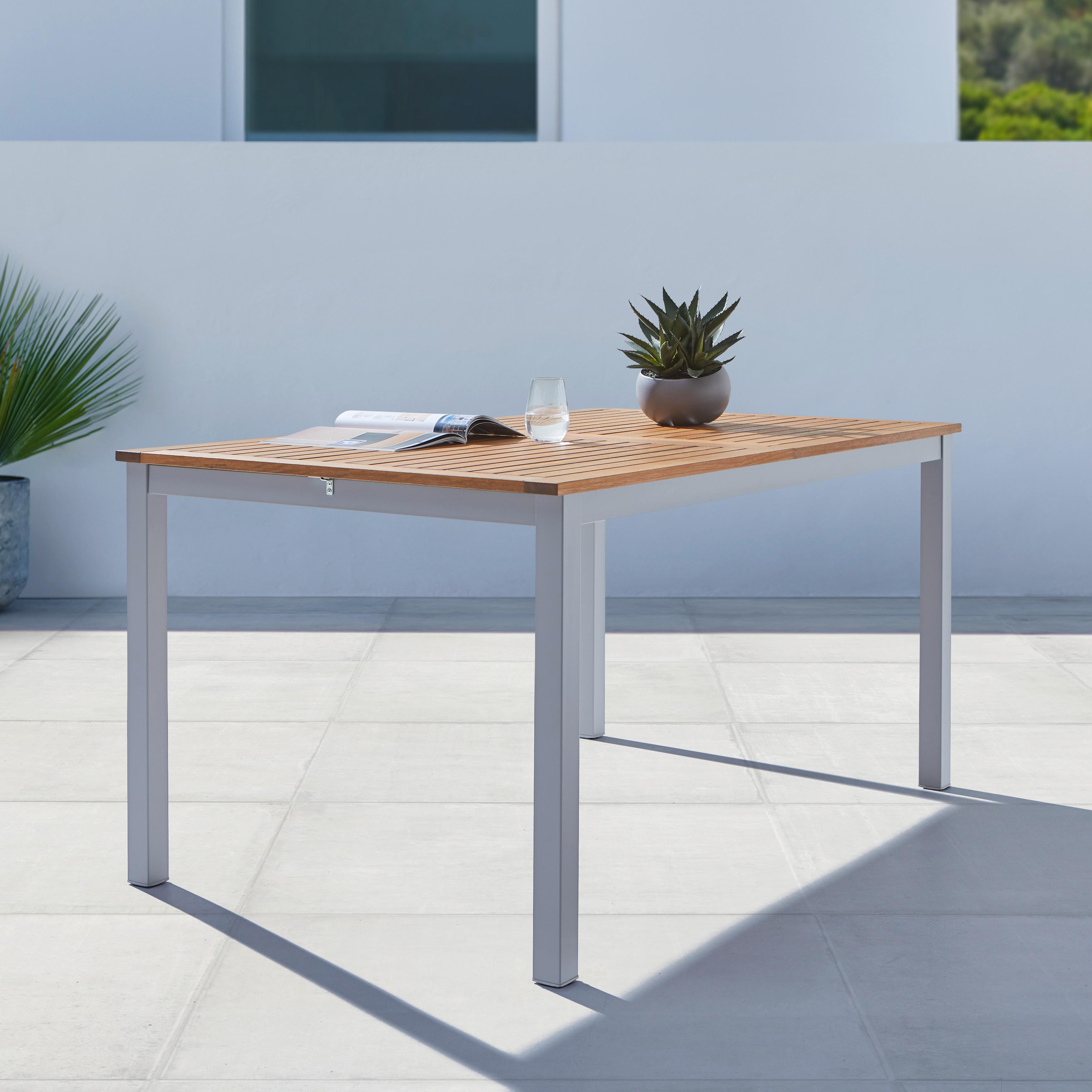 Gartentisch Barcelona 1 Grau/Natur aus Holz/Metall - Naturfarben/Grau, Modern, Holz/Metall (150-200/74,6/89,3cm) - Mömax