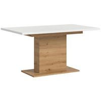 Ausziehtisch Marlon Weiß/Eiche ca. 150-190x90x76 cm - Weiß/Eiche Artisan, KONVENTIONELL, Holzwerkstoff (150-190/76/90cm) - MID.YOU