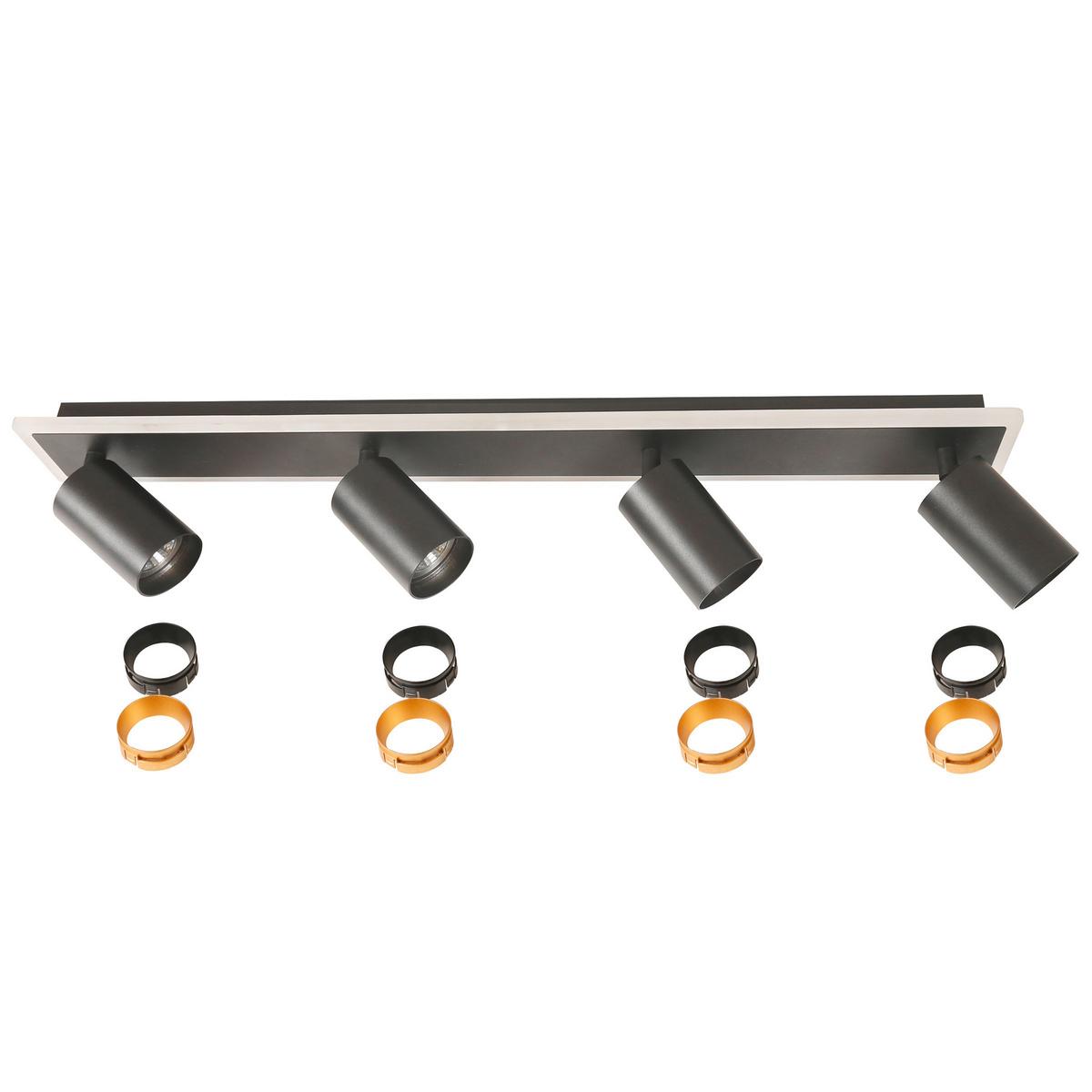 Led-deckenstrahler Lp-0612/4c Bk Parma 4 - Schwarz, Konventionell, Metall (14/70/8cm)