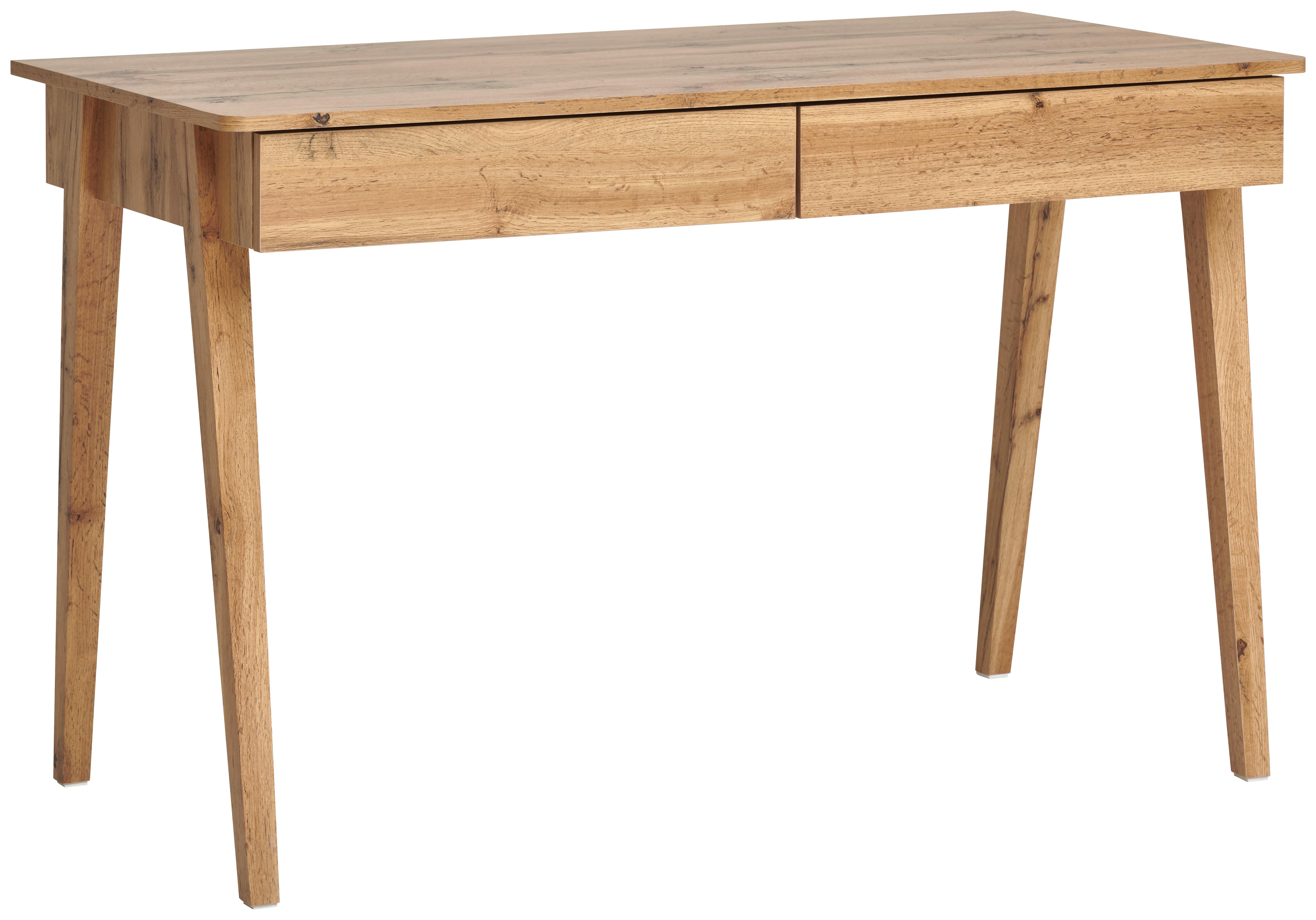 BIURKO 2DRAWER - dąb wotan, Modern, materiał drewnopochodny (120/60/76cm) - MID.YOU