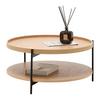 SOFFBORD PLATE - svart/naturfärgad, Modern, metall/trämaterial (80/40/80cm) - Mömax