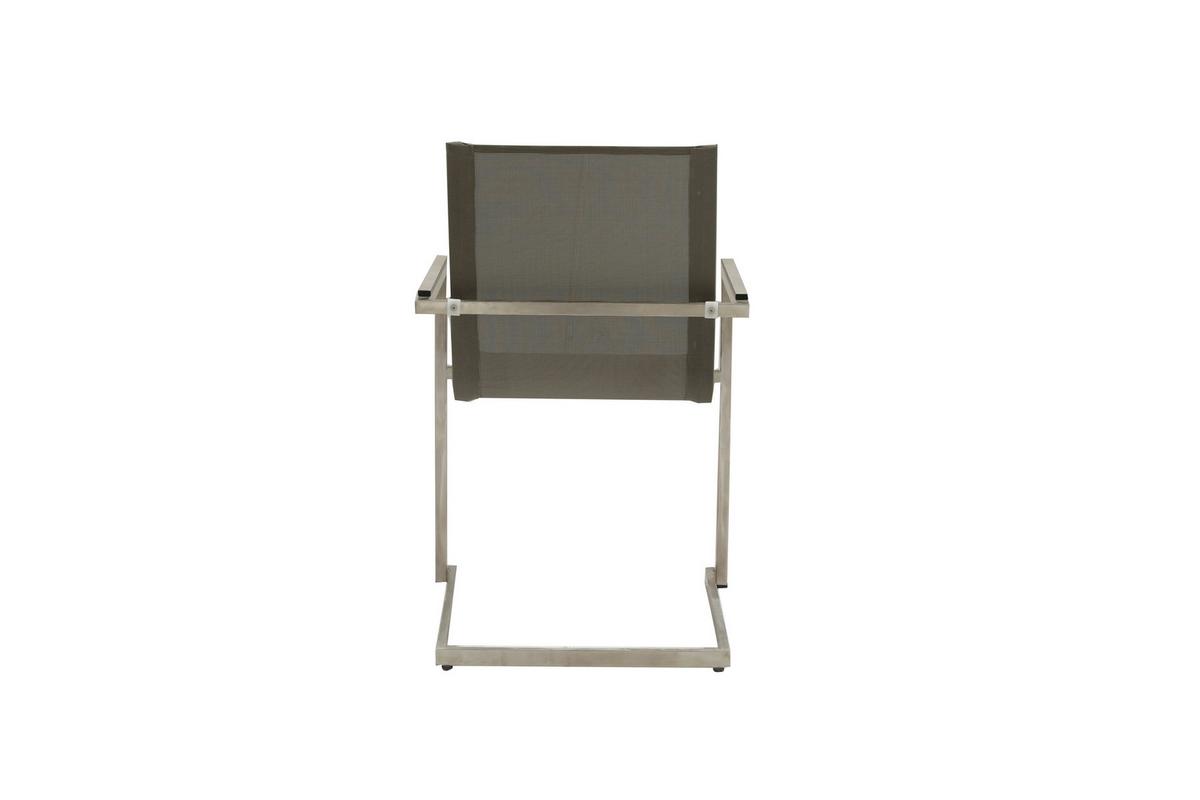 Gartensessel-Set 4-tlg Grau - Taupe/Silberfarben, Basics, Kunststoff/Metall (80/120/120cm) - Gardenson