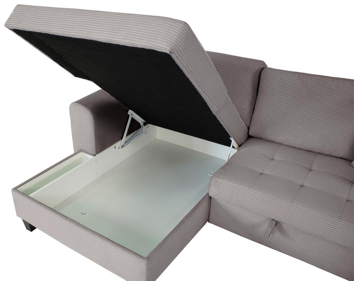 Kutna Garnitura Moritz - siva, Trend, tekstil (155/265cm) - Modern Living