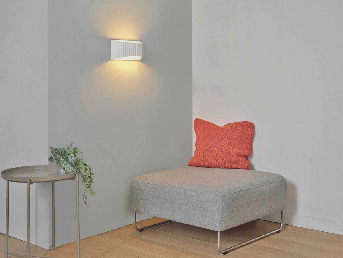 KINKIET DCR PLSTR BANDFLAT W 290 1XE27 - biały, Basics, kamień (29/11,8/15cm) - Osram