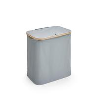 Košara Za Perilo Lemgo, Siva - siva, Design, tekstil/leseni material (57/60/37cm) - MID.YOU