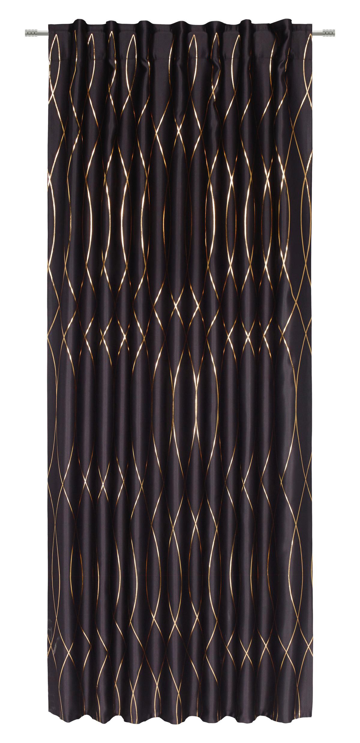 Zavesa Za Zamrač. 140x245cm Glamour - bakarna/crna, Lajfstajl, tekstil (140/245cm) - Modern Living