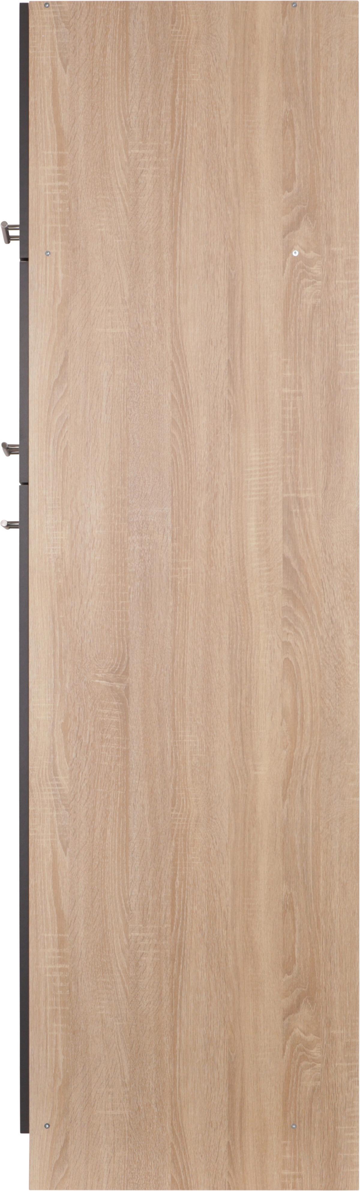 Omara Za Vgradno Napravo Merle, Barva Hrasta, Siva - srebrne barve/siva, Basics, kovina/leseni material (60/200/60cm) - Respekta