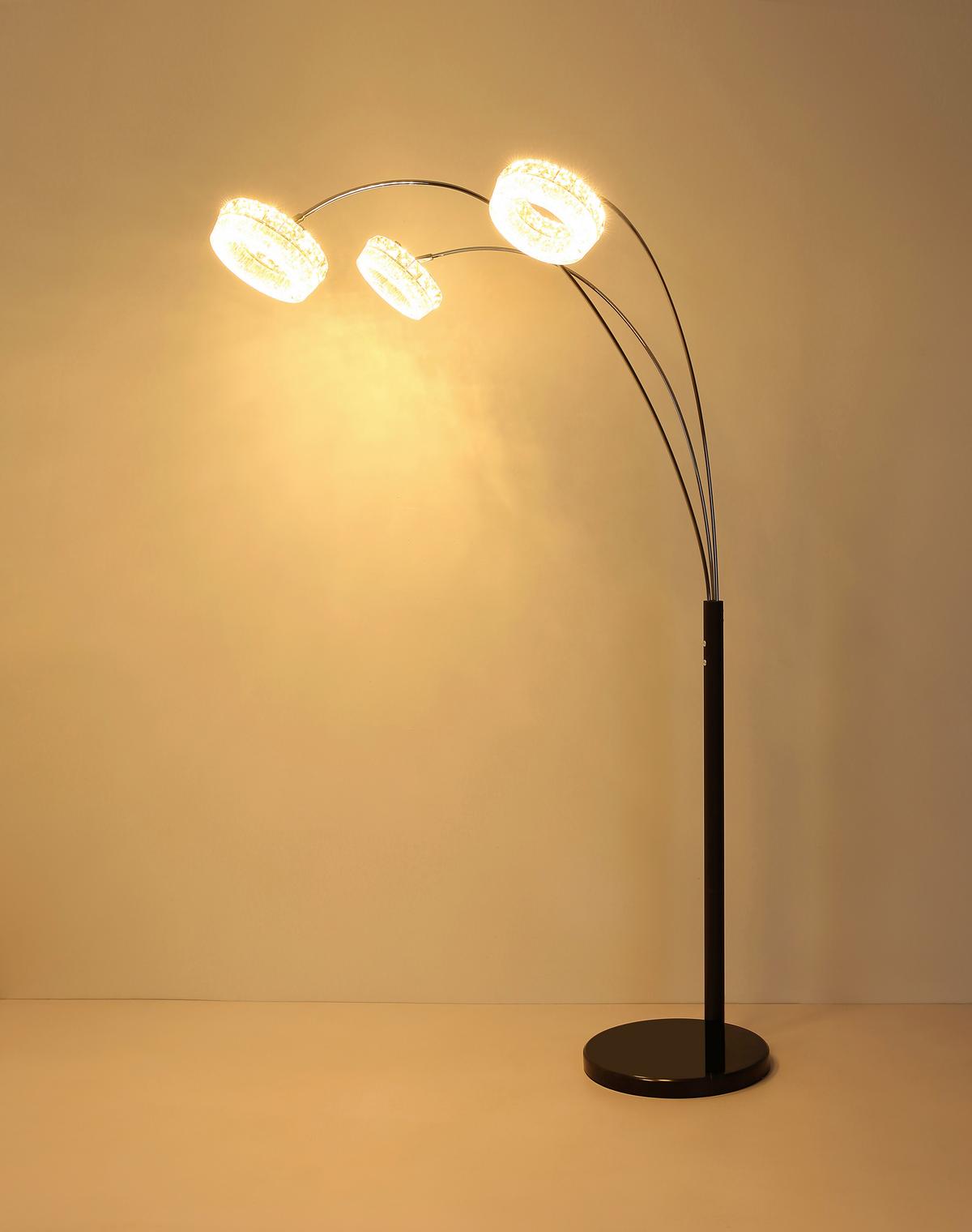 Led Podna Svjetiljka Laurel - prozirno/crna, Design, staklo/metal (82,5/102/190cm) - Globo