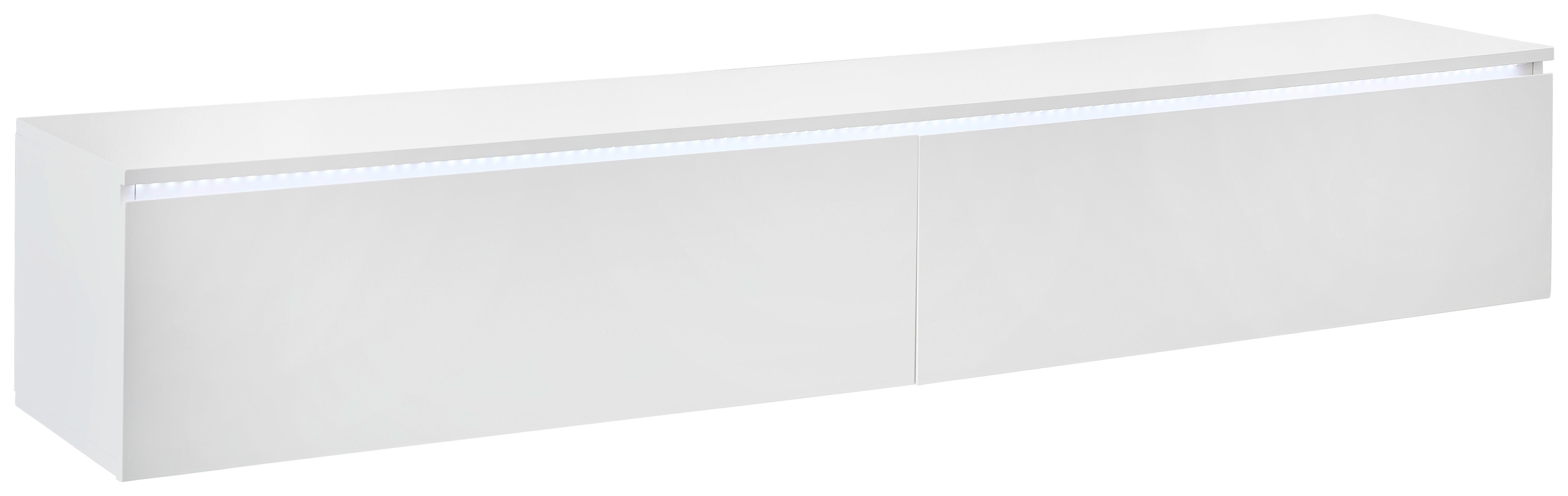 KOMODA NISKA HANGMEN - biały wysoki połysk, Trend, materiał drewnopochodny (180/30/33cm) - Xora