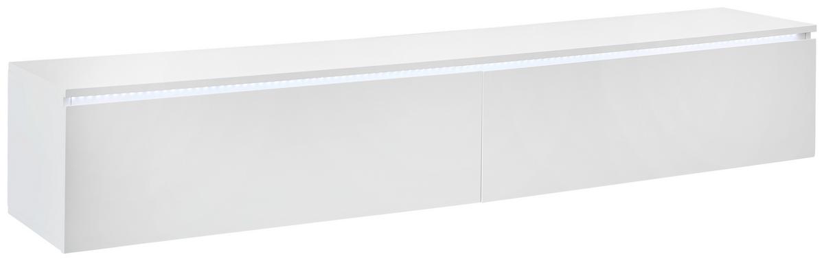 KOMODA NISKA HANGMEN - biały wysoki połysk, Trend, materiał drewnopochodny (180/30/33cm) - Xora