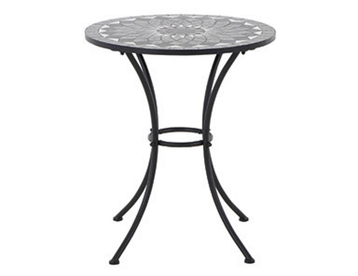 Gartentisch Mosaik ca. 70x71 cm Schwarz - Schwarz, KONVENTIONELL, Keramik/Metall (70/70/71cm) - Siena Garden