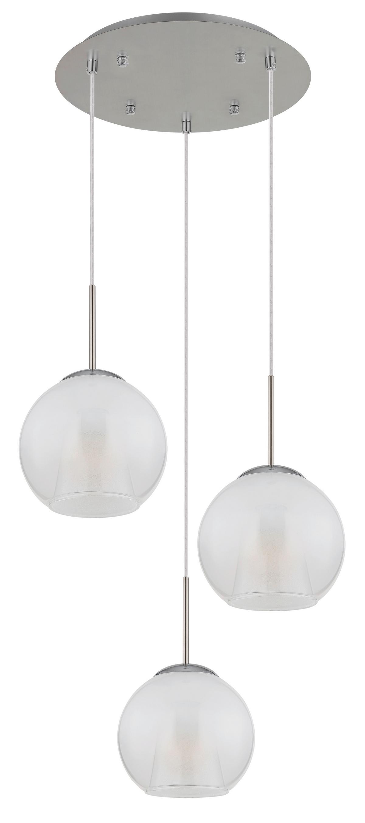 Viseća Svjetiljka Barry - bijela/boje nikla, Basics, staklo/metal (45/120cm) - Globo