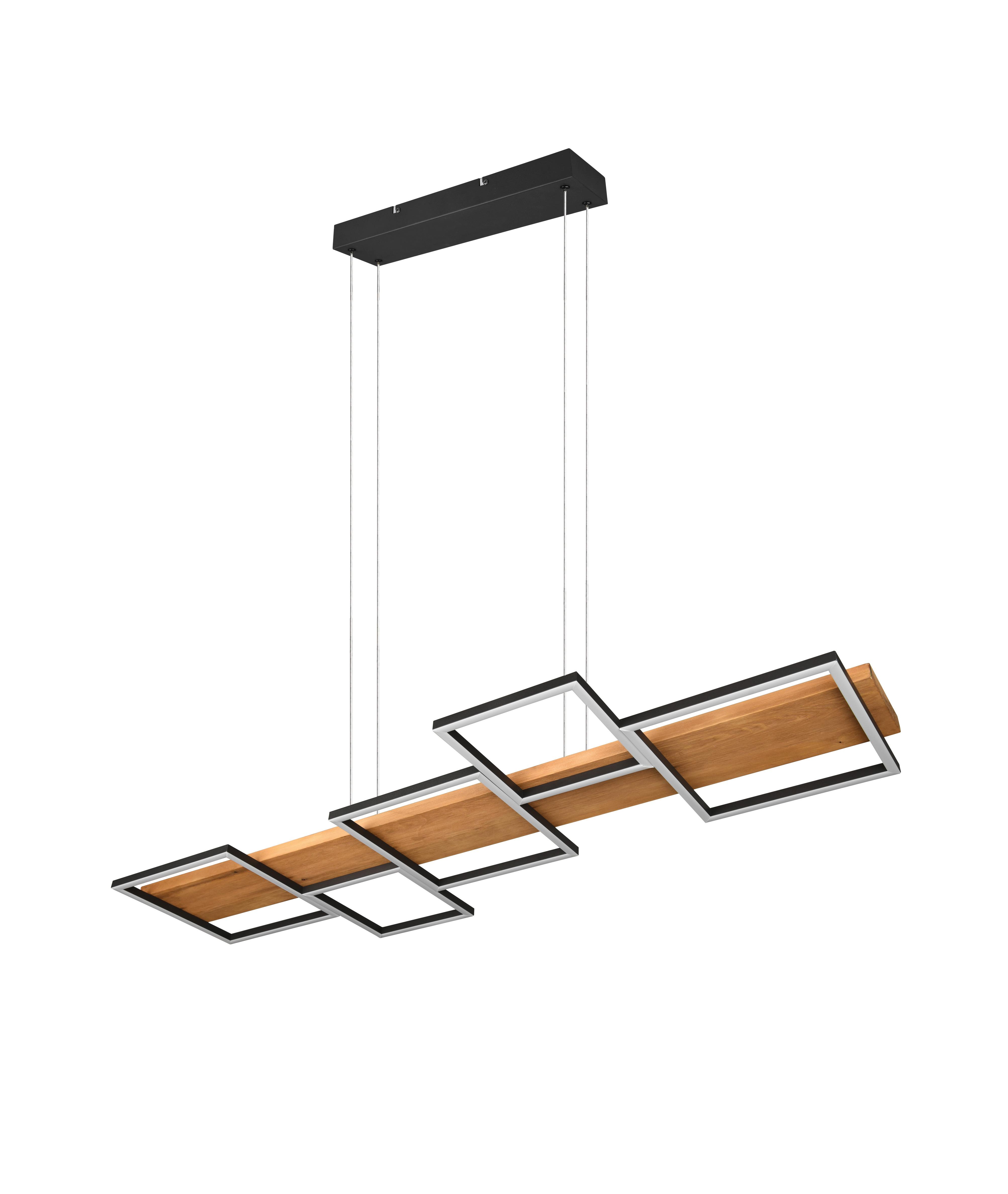 LED-Hängeleuchte Harper Braun/Schwarz max. 42 Watt - Schwarz/Braun, Natur, Holz/Metall (115/150cm) - Trio Leuchten