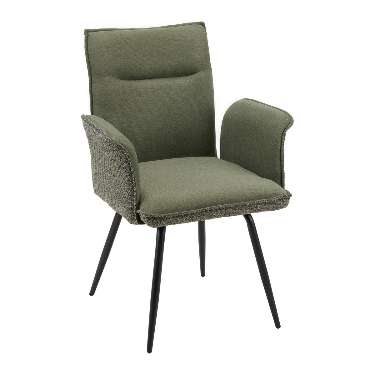 Armlehnstuhl Nova Grün - Schwarz/Grün, MODERN, Textil/Metall (63/88/63cm) - Mömax