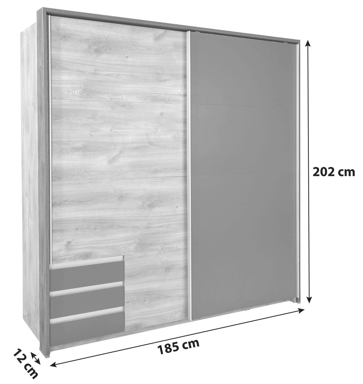RAMA PENTRU DULAP EMDEN - alb/grafit, Modern, material pe bază de lemn (183/200/12cm)