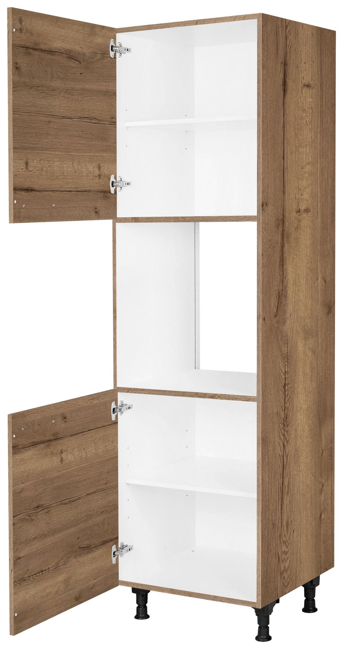 Geräteumbauschrank Structura Eiche dunkel - Eiche dunkel/Schwarz, MODERN, Holzwerkstoff/Metall (60/216,6/58cm) - Nobilia