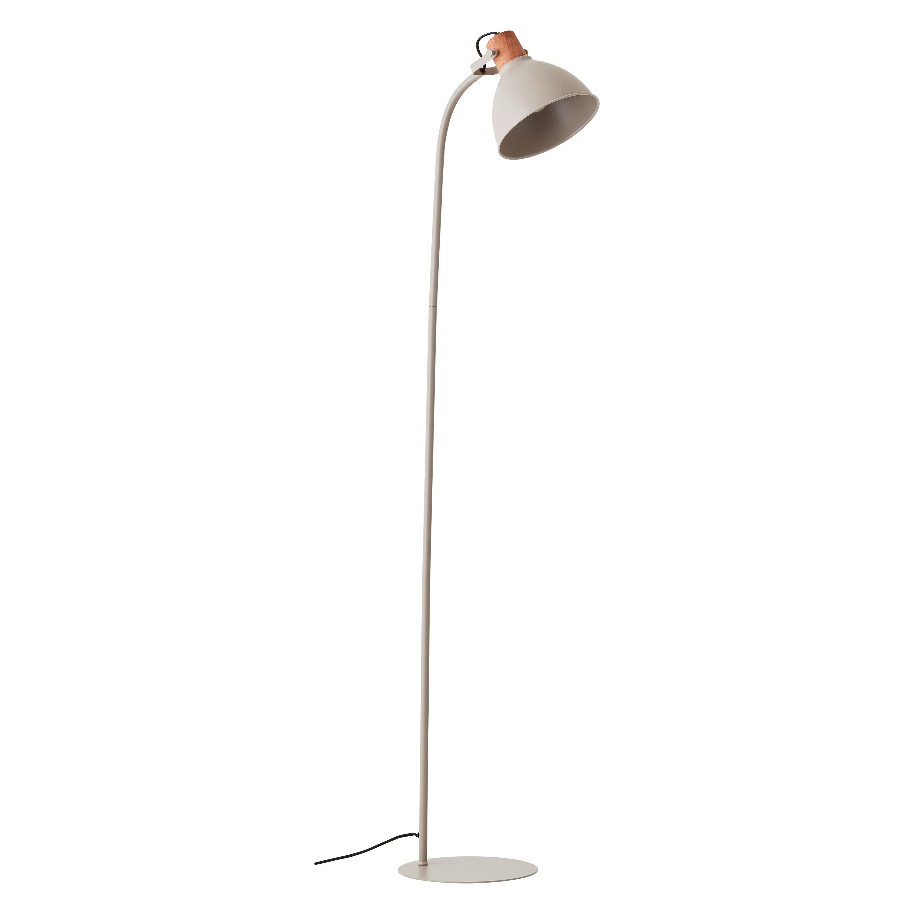 Stehleuchte Erena Taupe max. 40 Watt - Taupe, Basics, Holz/Metall (35/150cm) - Brilliant