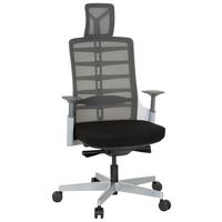 Pisarniški Stol Skarif, Črna, Siva, Bela - siva/črna, Moderno, kovina/umetna masa (64/128/62cm) - MID.YOU