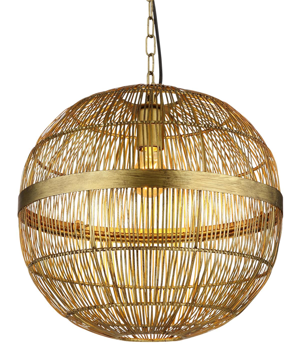 Hängeleuchte Hermi II max. 40 Watt - Messingfarben, KONVENTIONELL, Metall (40/120cm) - Globo