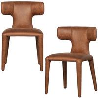 Stuhl-Set Permit Cognac B: 52cm - Cognac, MODERN, Holzwerkstoff/Textil (52/78/53cm) - Livetastic