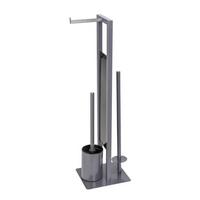 ZESTAW DO WC RIVALTA - czarny/szary, Konventionell, tworzywo sztuczne/metal (18/70/23cm) - Wenko