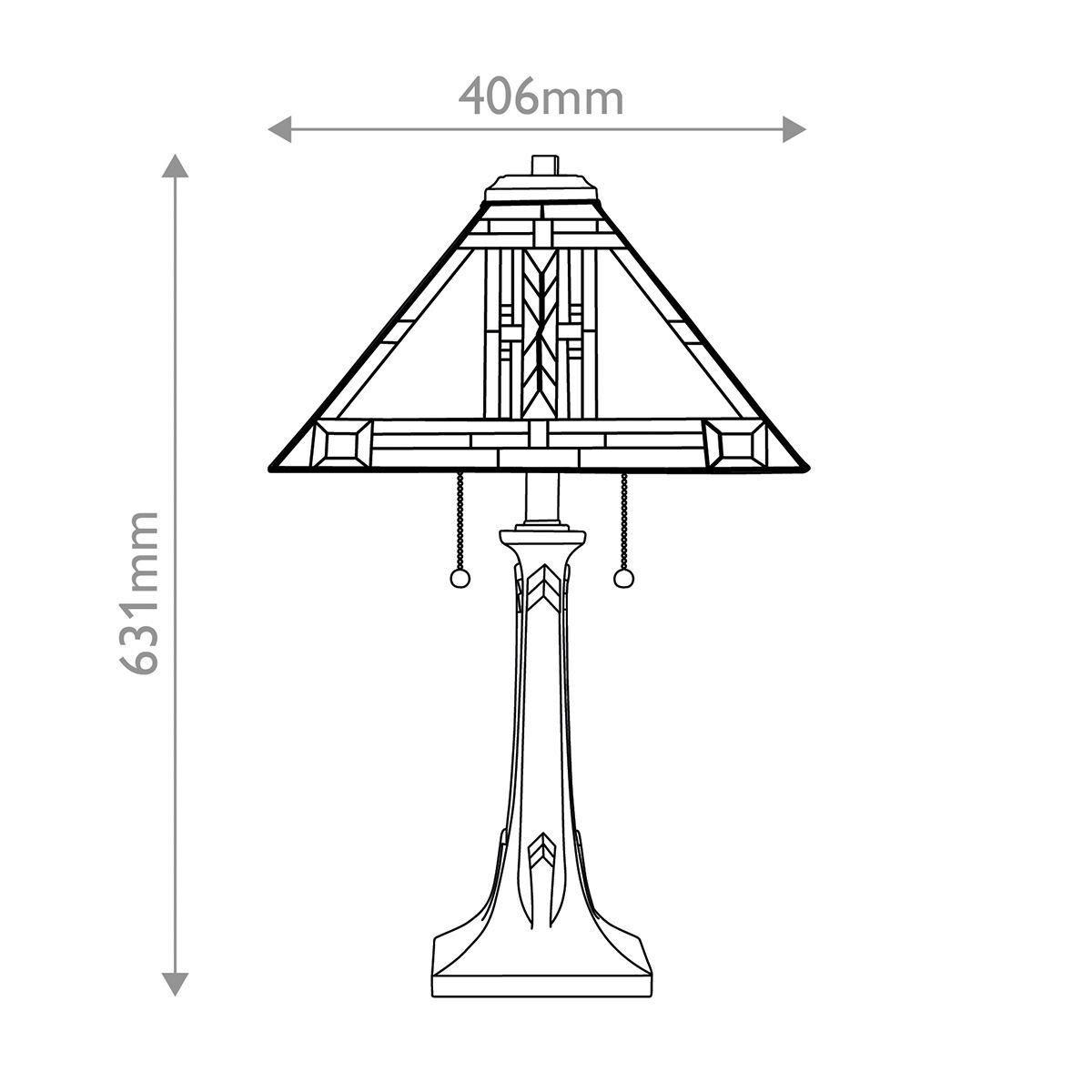 Asztali Lámpa Qz-Navajo-Tl-Vb - sötétbarna/többszínű, Konventionell, üveg/természetes anyagok (40.6/63,1cm) - Elstead Lighting