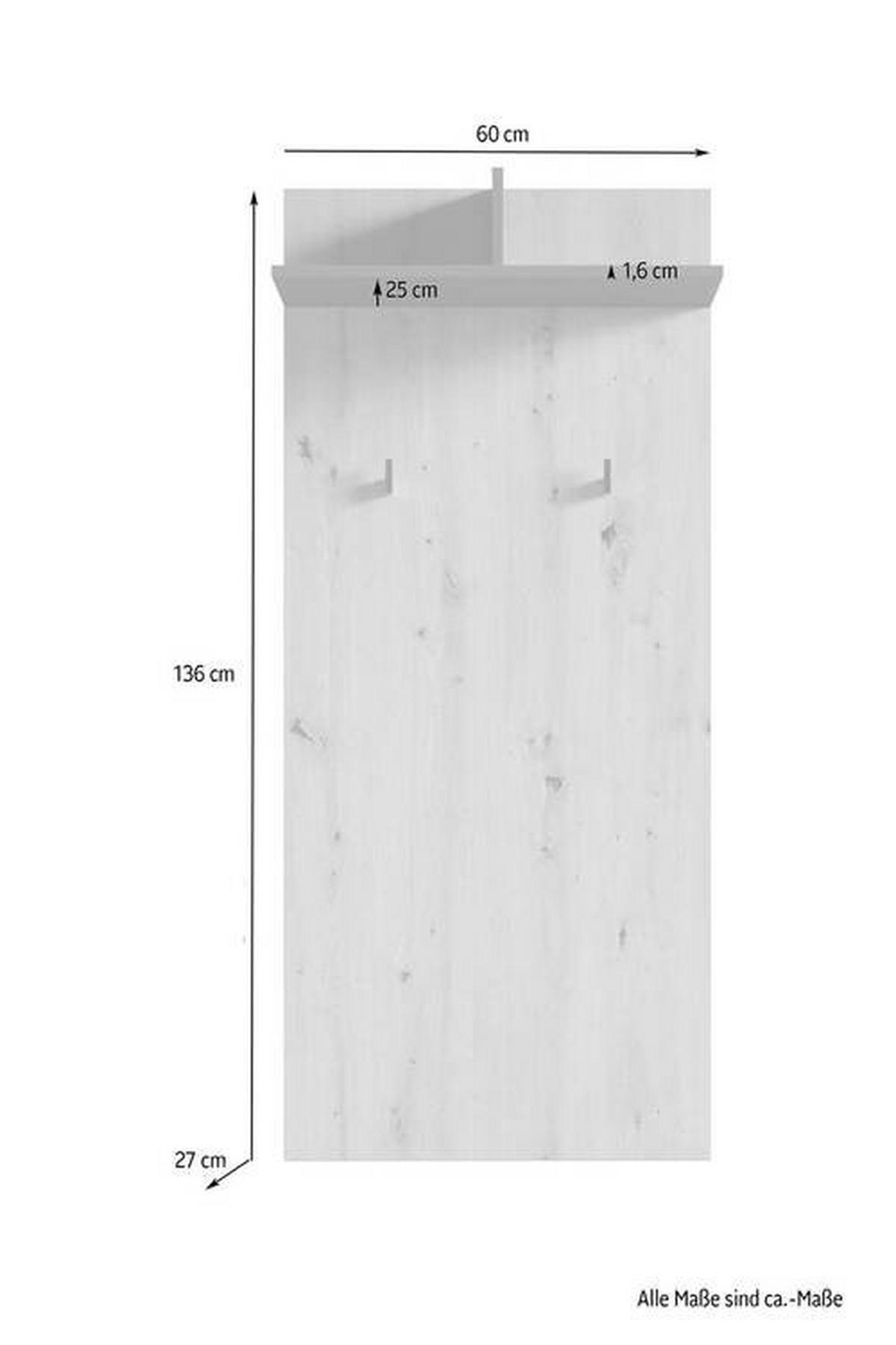 Garderobenschrank Ben Eiche Artisan/Anthrazit - Anthrazit/Eiche Artisan, MODERN, Holzwerkstoff (60/136/27cm) - MID.YOU