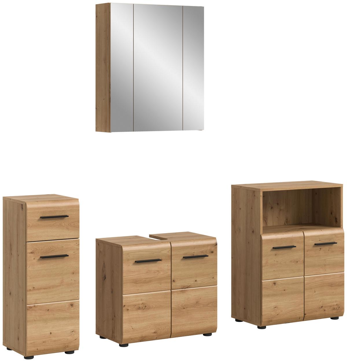 BADEZIMMER ICE - Schwarz/Eiche Artisan, Basics, Holzwerkstoff/Kunststoff (150cm) - MID.YOU