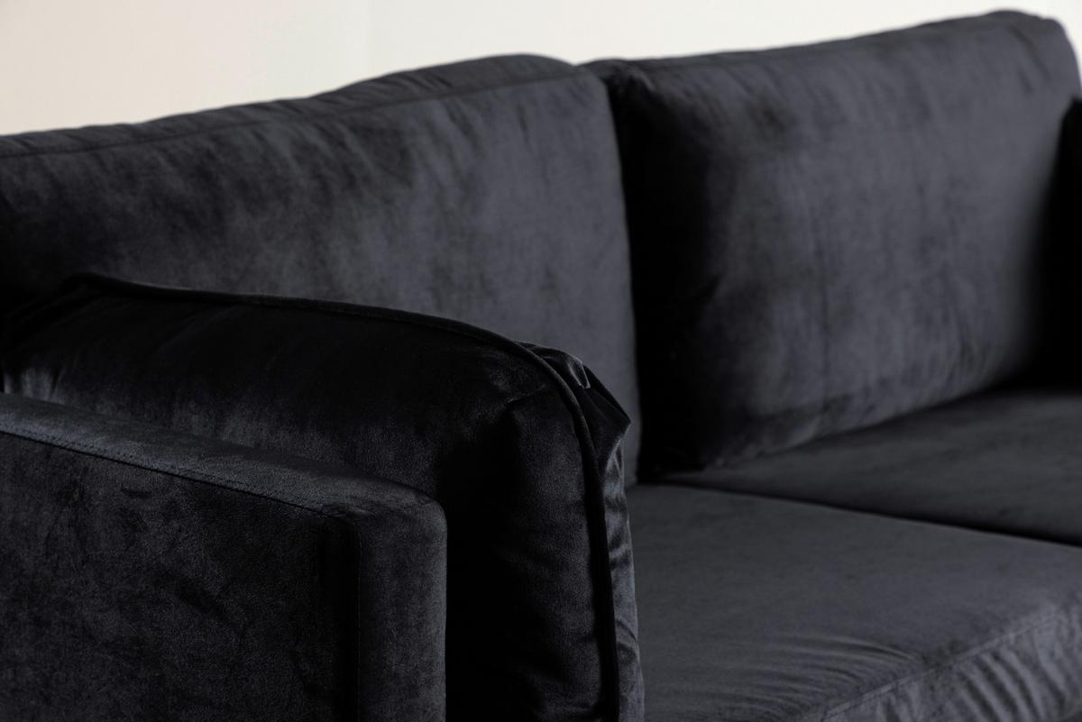 2-SITZER-SOFA BOOM - Goldfarben/Schwarz, Design, Textil/Metall (203/84/90cm) - Livetastic