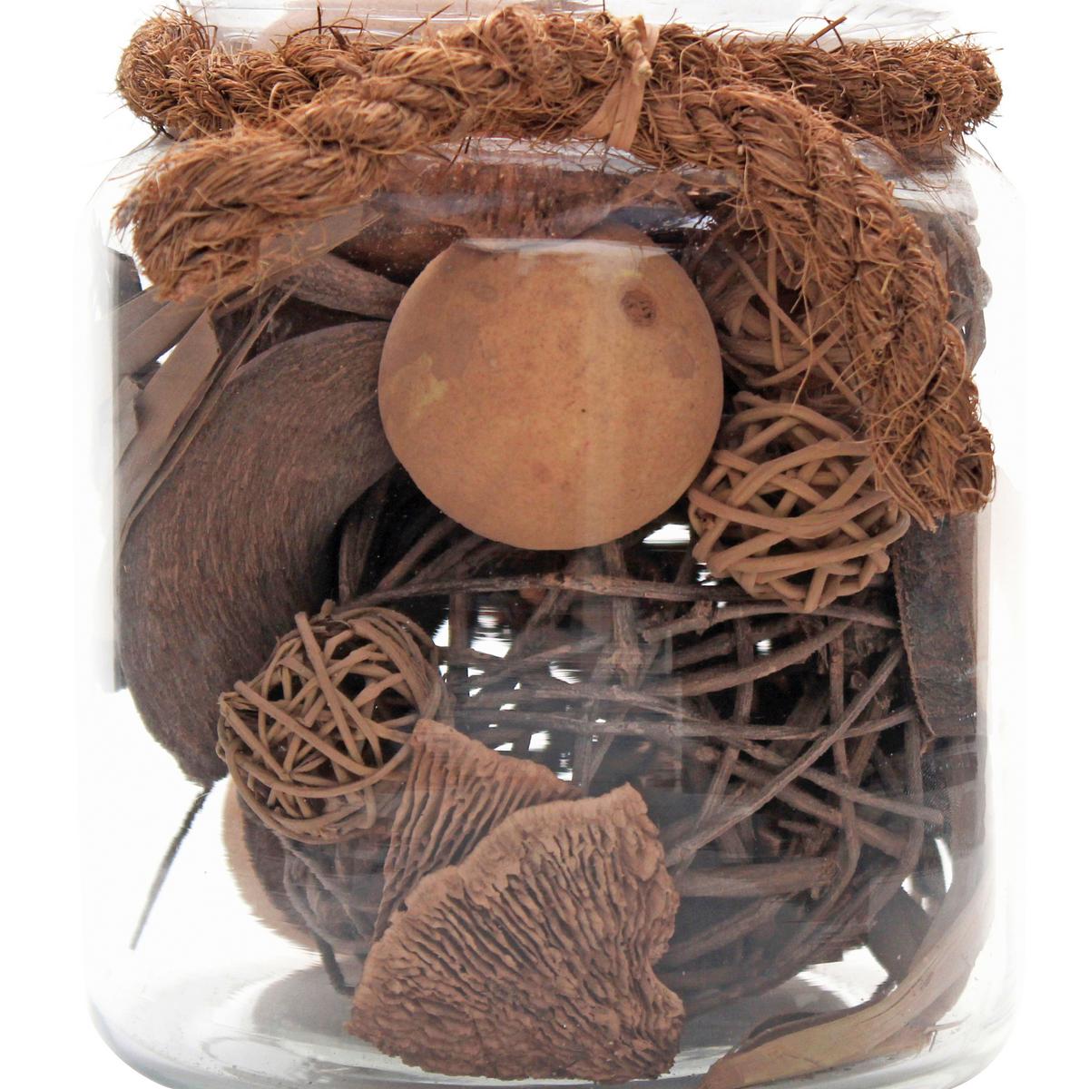 Dekoglas Flora - Braun, Lifestyle, Glas/Naturmaterialien (13,5/16,5/13,5cm) - Kayoom