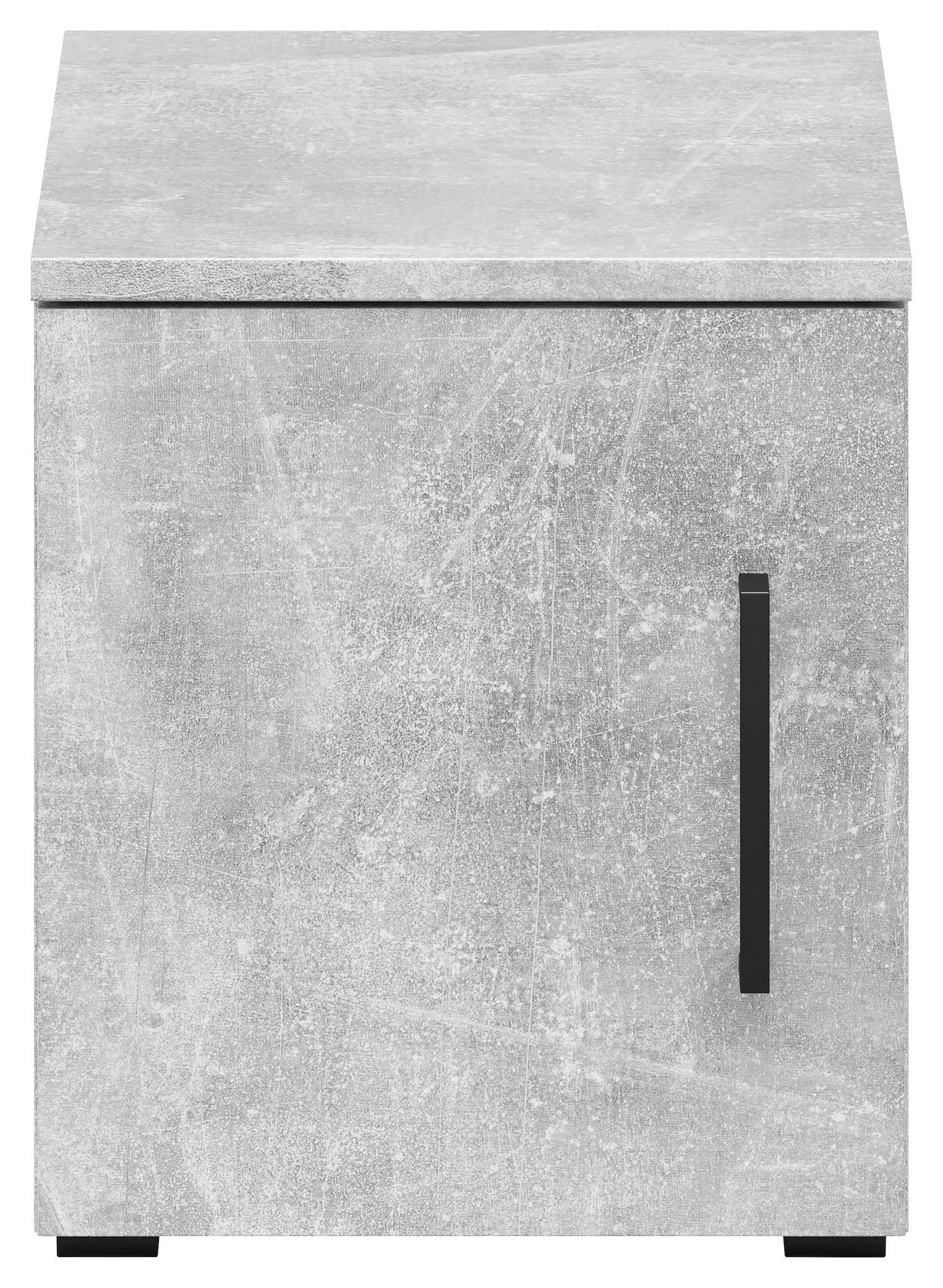 Aufsatzschrank Multistauraum Betonoptik - Schwarz/Grau, Modern, Holzwerkstoff/Kunststoff (30cm) - Mömax
