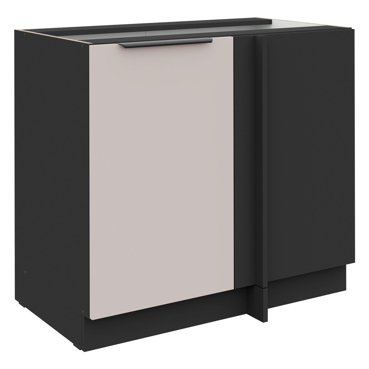 Corp inferior pe colt ARONA - bej/negru, Modern, material pe bază de lemn (90/105/82/52cm)